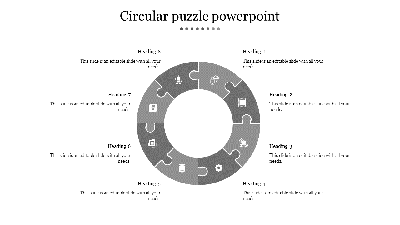 circular puzzle powerpoint-Gray